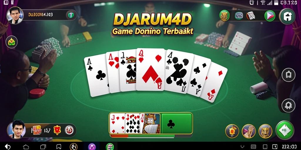 Screenshot utama DJARUM4D menampilkan gameplay seru permainan domino.