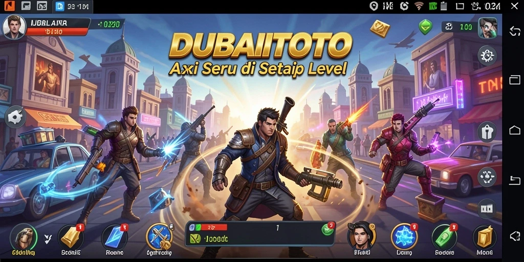 Menampilkan aksi seru dalam DUBAITOTO dengan karakter yang berjuang.