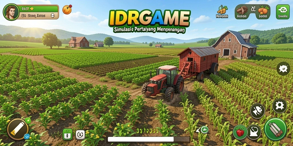 Tampilan gameplay <strong>IDRGAME</strong> yang menarik dengan aktivitas bertani.