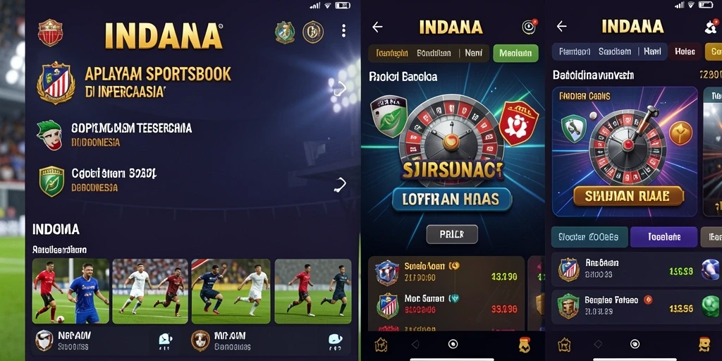 Screenshot utama INDAAA menampilkan tampilan antarmuka taruhan olahraga.
