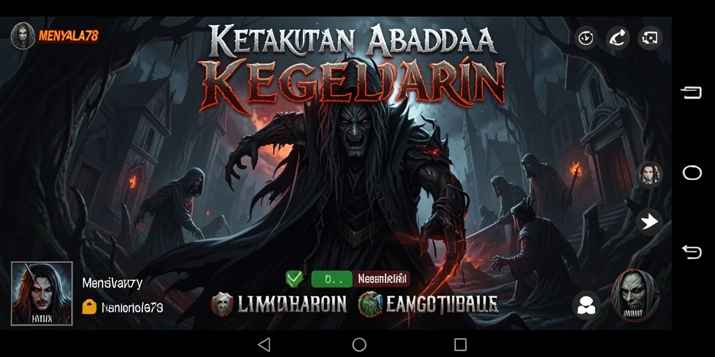 Screenshot dari gameplay <strong>MENYALA78</strong> yang menunjukkan suasana menyeramkan dan karakter yang mengerikan.
