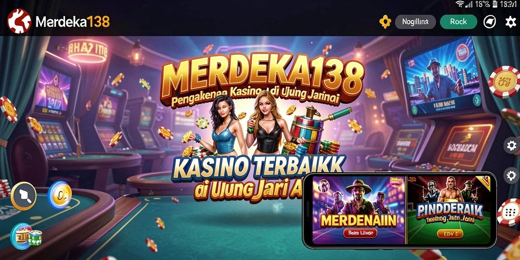 Screenshot utama MERDEKA138 menampilkan gameplay kasino yang mendebarkan.