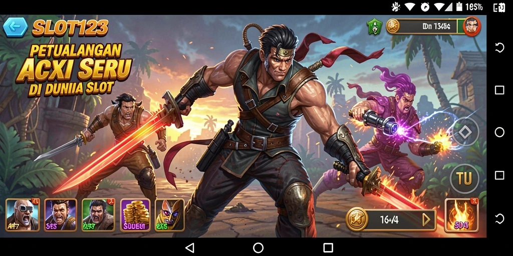 Screenshot menampilkan gameplay SLOT123 yang mendebarkan dan penuh aksi.