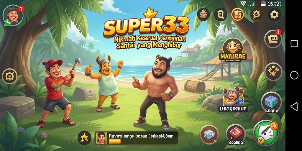 Tampilan menarik dari gameplay SUPER33 yang penuh warna.