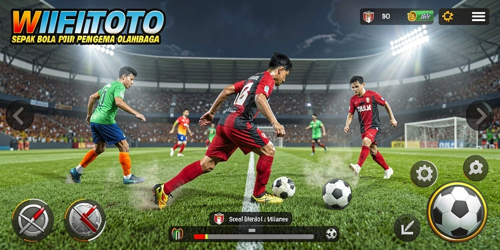 Tampilan menarik dari gameplay WIFITOTO di lapangan sepak bola.